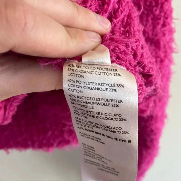 Free People We The Free Bright Pink Fuzzy Button Up Cropped Cardigan Fuscia S - Picture 8 of 11